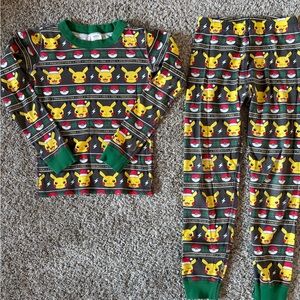 Pokemon Pikachu Christmas Pajama Set - Green and Black